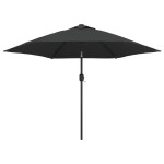 vidaXL Umbrelă de soare exterior cu LED & stâlp de oțel antracit 300cm vidaXL Umbrelă de soare exterior cu LED & stâlp de oțel antracit 300cm