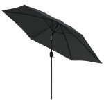 vidaXL Umbrelă de soare exterior cu LED & stâlp de oțel antracit 300cm vidaXL Umbrelă de soare exterior cu LED & stâlp de oțel antracit 300cm