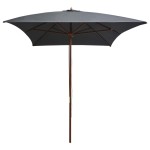 vidaXL Umbrelă de soare exterior, stâlp lemn, 200x300 cm, antracit vidaXL Umbrelă de soare exterior, stâlp lemn, 200x300 cm, antracit