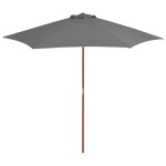 vidaXL Umbrelă de soare de exterior, stâlp din lemn, antracit, 270 cm vidaXL Umbrelă de soare de exterior, stâlp din lemn, antracit, 270 cm