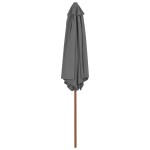vidaXL Umbrelă de soare de exterior, stâlp din lemn, antracit, 270 cm vidaXL Umbrelă de soare de exterior, stâlp din lemn, antracit, 270 cm