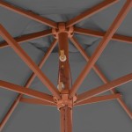 vidaXL Umbrelă de soare de exterior, stâlp din lemn, antracit, 270 cm vidaXL Umbrelă de soare de exterior, stâlp din lemn, antracit, 270 cm
