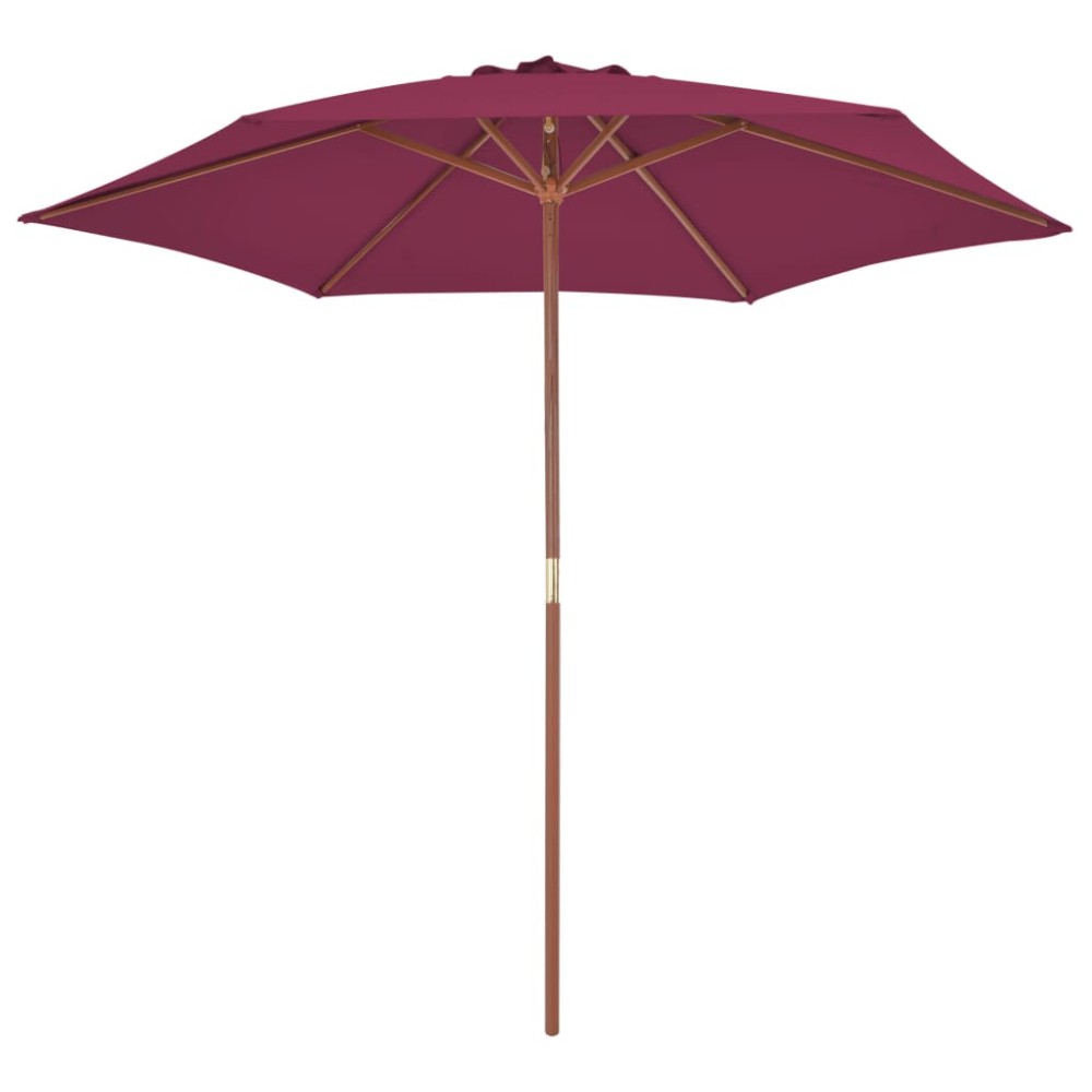 vidaXL Umbrelă de soare de exterior, stâlp lemn, roșu bordo, 270 cm