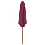 vidaXL Umbrelă de soare de exterior, stâlp lemn, roșu bordo, 270 cm vidaXL Umbrelă de soare de exterior, stâlp lemn, roșu bordo, 270 cm