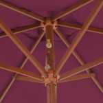 vidaXL Umbrelă de soare de exterior, stâlp lemn, roșu bordo, 270 cm vidaXL Umbrelă de soare de exterior, stâlp lemn, roșu bordo, 270 cm