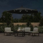 vidaXL Umbrelă suspendată cu LED și stâlp din oțel, antracit, 300 cm vidaXL Umbrelă suspendată cu LED și stâlp din oțel, antracit, 300 cm