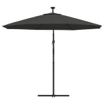 vidaXL Umbrelă suspendată cu LED și stâlp din oțel, antracit, 300 cm vidaXL Umbrelă suspendată cu LED și stâlp din oțel, antracit, 300 cm