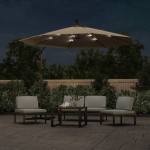 vidaXL Umbrelă în consolă cu LED și stâlp din oțel, taupe, 300 cm vidaXL Umbrelă în consolă cu LED și stâlp din oțel, taupe, 300 cm