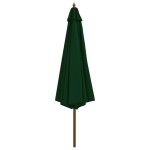 vidaXL Umbrelă de soare de exterior, stâlp din lemn, verde, 350 cm vidaXL Umbrelă de soare de exterior, stâlp din lemn, verde, 350 cm