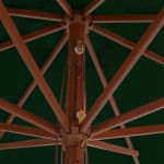 vidaXL Umbrelă de soare de exterior, stâlp din lemn, verde, 350 cm vidaXL Umbrelă de soare de exterior, stâlp din lemn, verde, 350 cm
