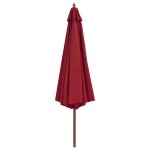 vidaXL Umbrelă de soare de exterior cu stâlp din lemn, vișiniu, 350 cm vidaXL Umbrelă de soare de exterior cu stâlp din lemn, vișiniu, 350 cm