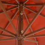vidaXL Umbrelă de soare de exterior, stâlp lemn, cărămiziu, 350 cm vidaXL Umbrelă de soare de exterior, stâlp lemn, cărămiziu, 350 cm