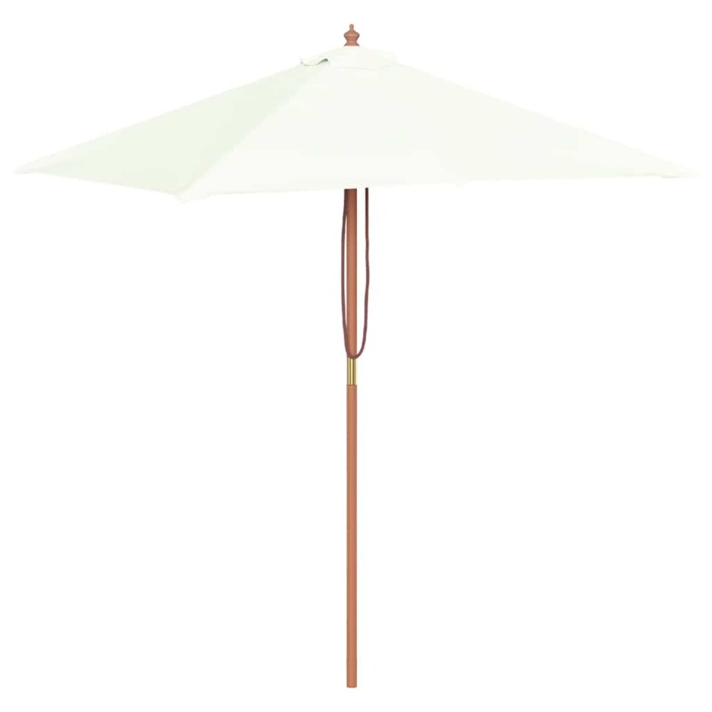 vidaXL Umbrelă de soare, exterior, stâlp lemn, 150x200 cm, nisipiu