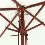 vidaXL Umbrelă de soare, exterior, stâlp lemn, 150x200 cm, nisipiu
