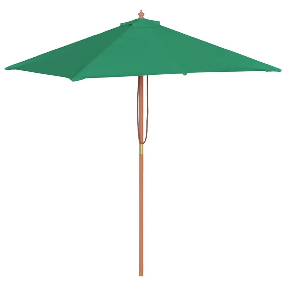 vidaXL Umbrelă de soare, exterior, stâlp lemn, 150x200 cm, verde