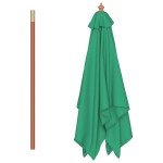 vidaXL Umbrelă de soare, exterior, stâlp lemn, 150x200 cm, verde