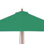 vidaXL Umbrelă de soare, exterior, stâlp lemn, 150x200 cm, verde