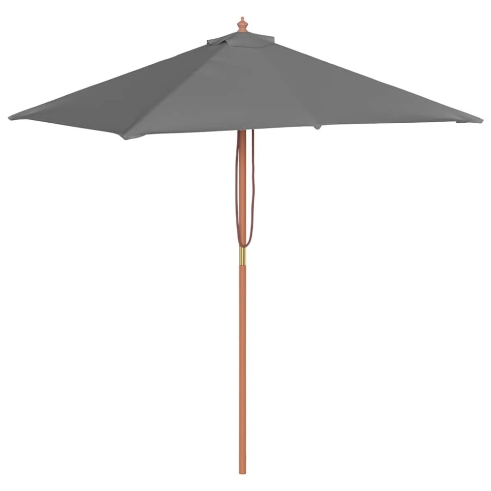 vidaXL Umbrelă de soare, exterior, stâlp lemn, 150x200 cm, antracit