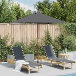 vidaXL Umbrelă de soare, exterior, stâlp lemn, 150x200 cm, antracit
