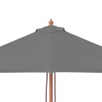 vidaXL Umbrelă de soare, exterior, stâlp lemn, 150x200 cm, antracit