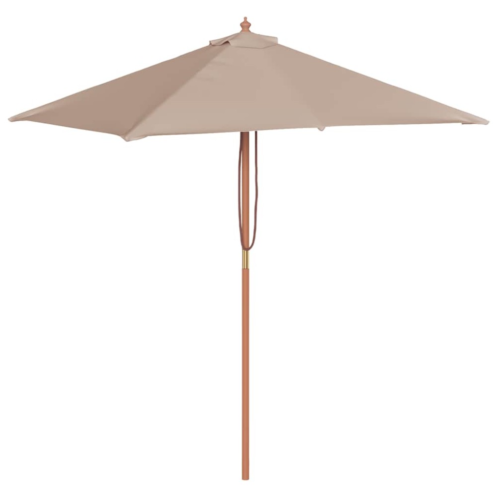vidaXL Umbrelă de soare, exterior, stâlp lemn, 150x200 cm, gri taupe