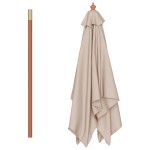 vidaXL Umbrelă de soare, exterior, stâlp lemn, 150x200 cm, gri taupe