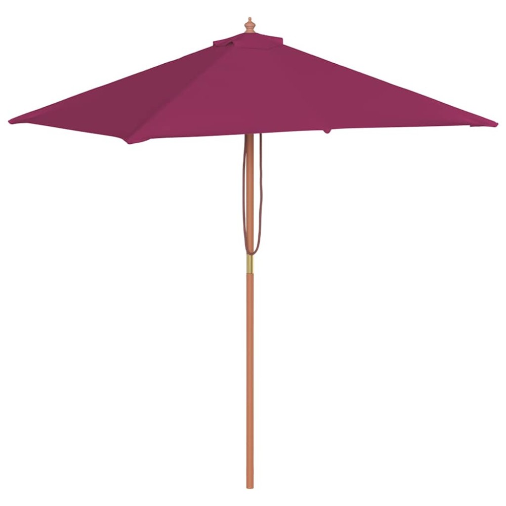 vidaXL Umbrelă de soare de exterior, stâlp lemn, 150x200 cm roșu bordo