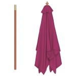 vidaXL Umbrelă de soare de exterior, stâlp lemn, 150x200 cm roșu bordo