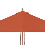 vidaXL Umbrelă de soare de exterior, stâlp lemn, 150x200 cm, teracotă