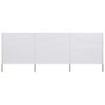 vidaXL Paravan anti-vânt cu 3 panouri, alb, 400 x 120 cm, textil