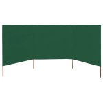vidaXL Paravan anti-vânt cu 3 panouri, verde, 400x120 cm, textil