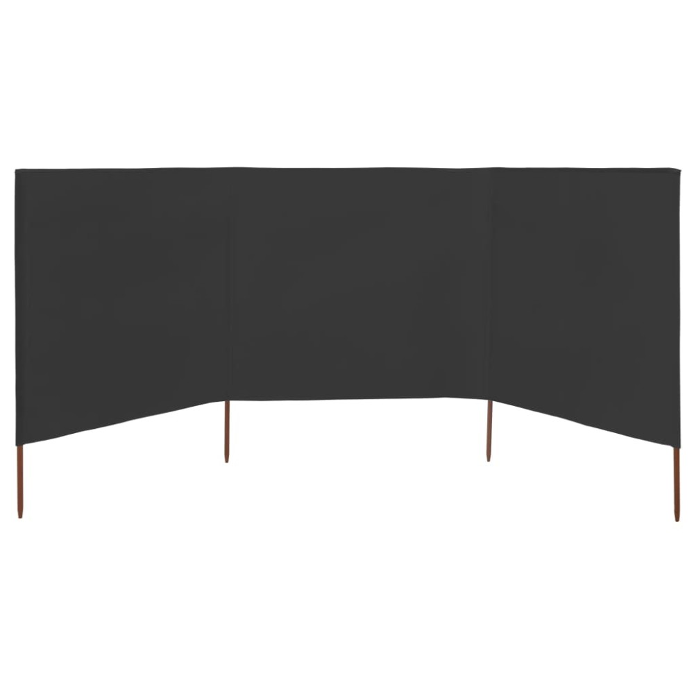 vidaXL Paravan anti-vânt din 3 panouri, antracit, 400x120 cm, textil