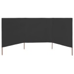 vidaXL Paravan anti-vânt din 3 panouri, antracit, 400x120 cm, textil vidaXL Paravan anti-vânt din 3 panouri, antracit, 400x120 cm, textil