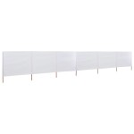 vidaXL Paravan anti-vânt cu 6 panouri, alb, 800 x 80 cm, textil vidaXL Paravan anti-vânt cu 6 panouri, alb, 800 x 80 cm, textil