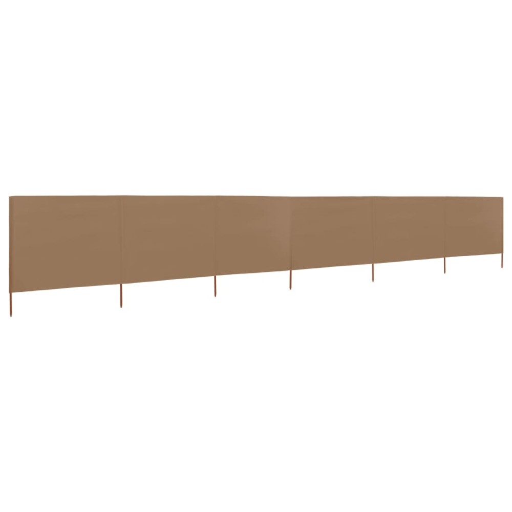 vidaXL Paravan anti-vânt cu 6 panouri, gri taupe, 800x80 cm, textil