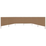 vidaXL Paravan anti-vânt cu 6 panouri, gri taupe, 800x80 cm, textil vidaXL Paravan anti-vânt cu 6 panouri, gri taupe, 800x80 cm, textil