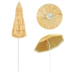 vidaXL Umbrelă de plajă, natural, 240 cm, stil hawaiian