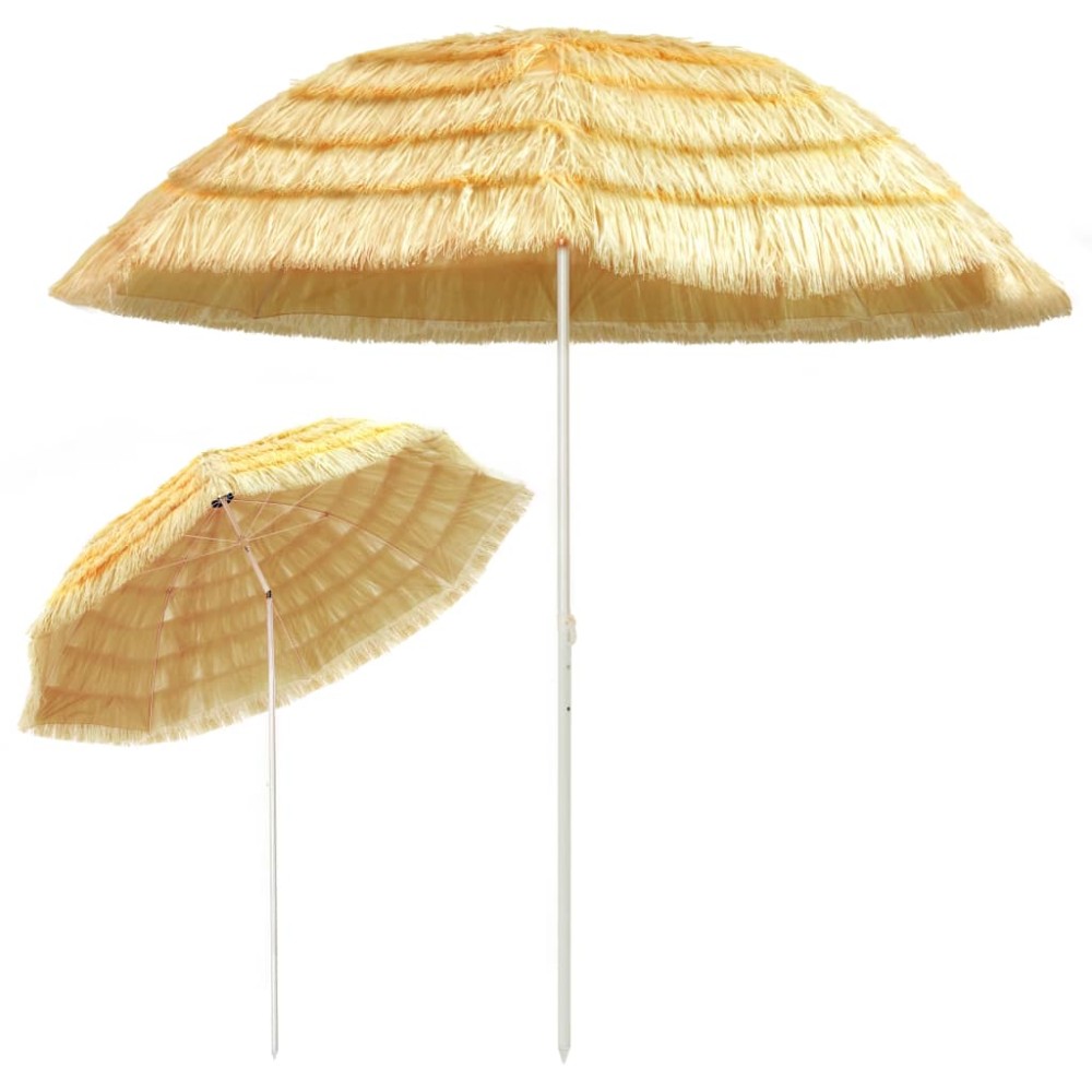vidaXL Umbrelă de plajă, natural, 300 cm, stil hawaiian