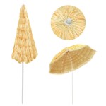 vidaXL Umbrelă de plajă, natural, 300 cm, stil hawaiian