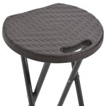 vidaXL Scaune de bar pliabile 2 buc., maro, HDPE și oțel, aspect ratan vidaXL Scaune de bar pliabile 2 buc., maro, HDPE și oțel, aspect ratan