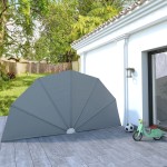 vidaXL Copertină laterală pliabilă de terasă, gri, 200 cm vidaXL Copertină laterală pliabilă de terasă, gri, 200 cm