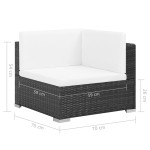 vidaXL Set mobilier de grădină cu perne, 7 piese, negru, poliratan vidaXL Set mobilier de grădină cu perne, 7 piese, negru, poliratan