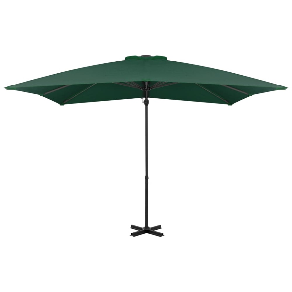 vidaXL Umbrelă în consolă cu stâlp din aluminiu, verde, 250x250 cm