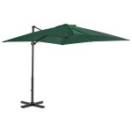 vidaXL Umbrelă în consolă cu stâlp din aluminiu, verde, 250x250 cm vidaXL Umbrelă în consolă cu stâlp din aluminiu, verde, 250x250 cm