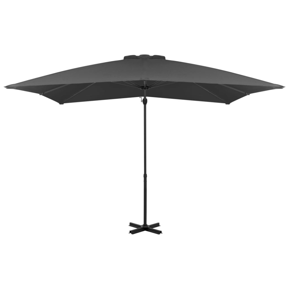 vidaXL Umbrelă în consolă cu stâlp din aluminiu, antracit, 250x250 cm