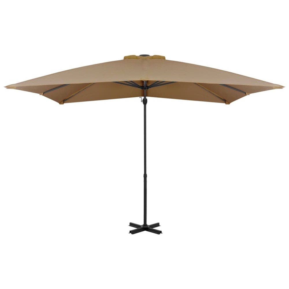 vidaXL Umbrelă în consolă de grădină, stâlp aluminiu, taupe 250x250 cm