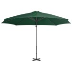 vidaXL Umbrelă în consolă cu stâlp din aluminiu, verde, 300 cm vidaXL Umbrelă în consolă cu stâlp din aluminiu, verde, 300 cm