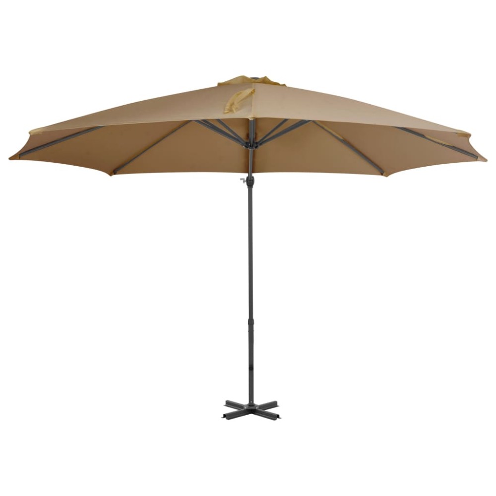 vidaXL Umbrelă consolă de grădină, stâlp din aluminiu, taupe, 300 cm