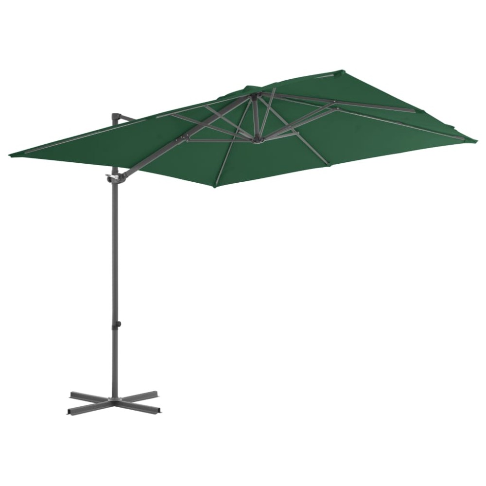 vidaXL Umbrelă în consolă cu stâlp din oțel, verde, 250x250 cm