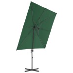 vidaXL Umbrelă în consolă cu stâlp din oțel, verde, 250x250 cm